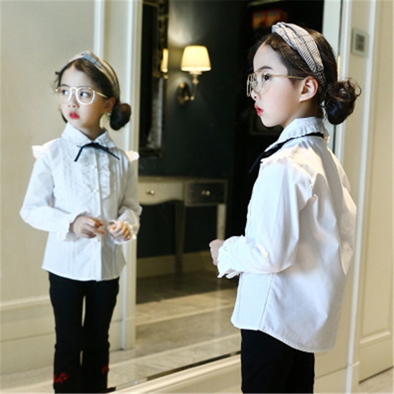 Camisas blancas para niñas, ropa de otoño , 10, 12 años, uniforme escolar para adolescentes, blusa para niñas, camisas, ropa para niños, ropa para niños