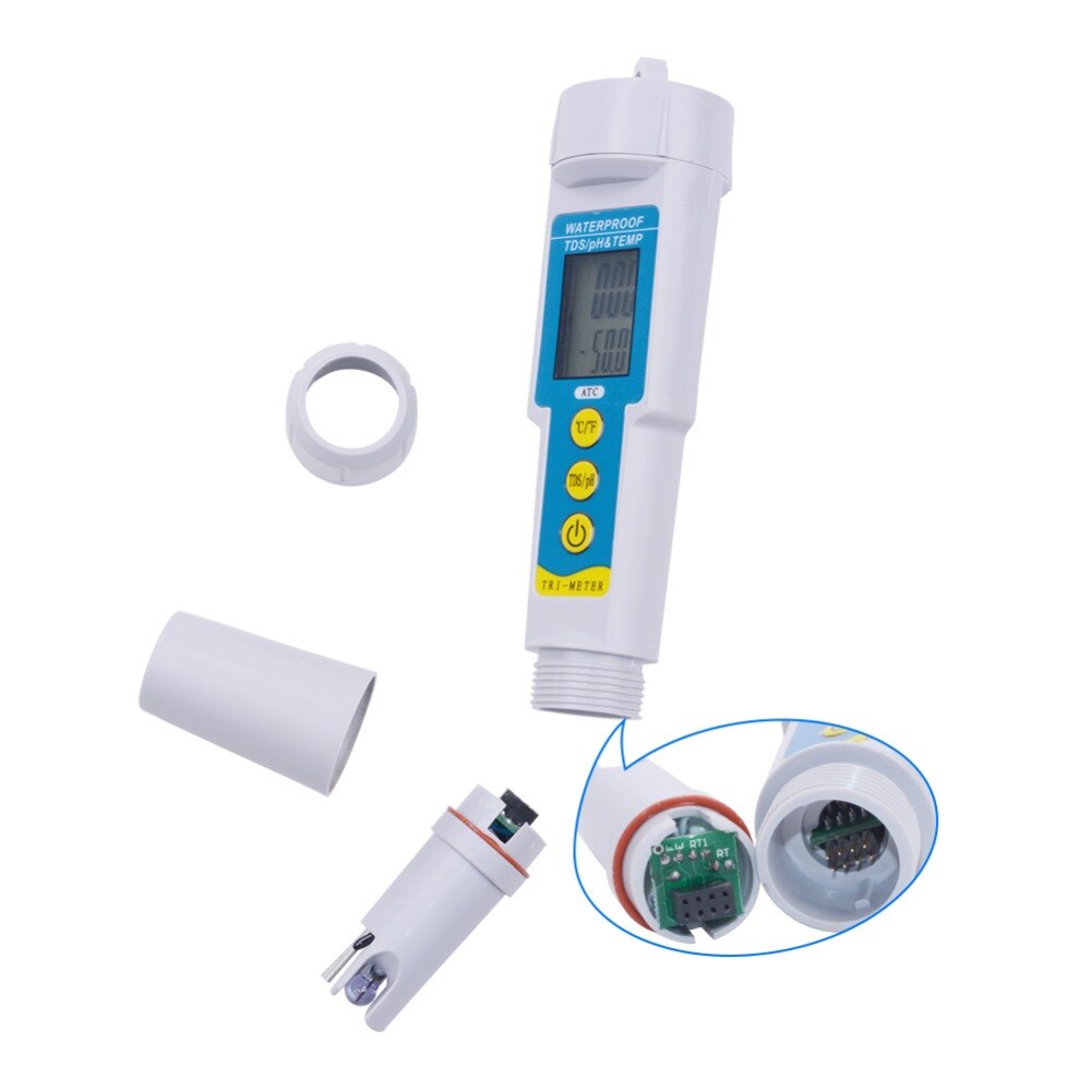 Professionele 3 In 1 Drinkwater Analyzer Ph Monitor Tds Ph Meter Voor Aquarium Acidometer Tds/Ph/temp Meting Tool