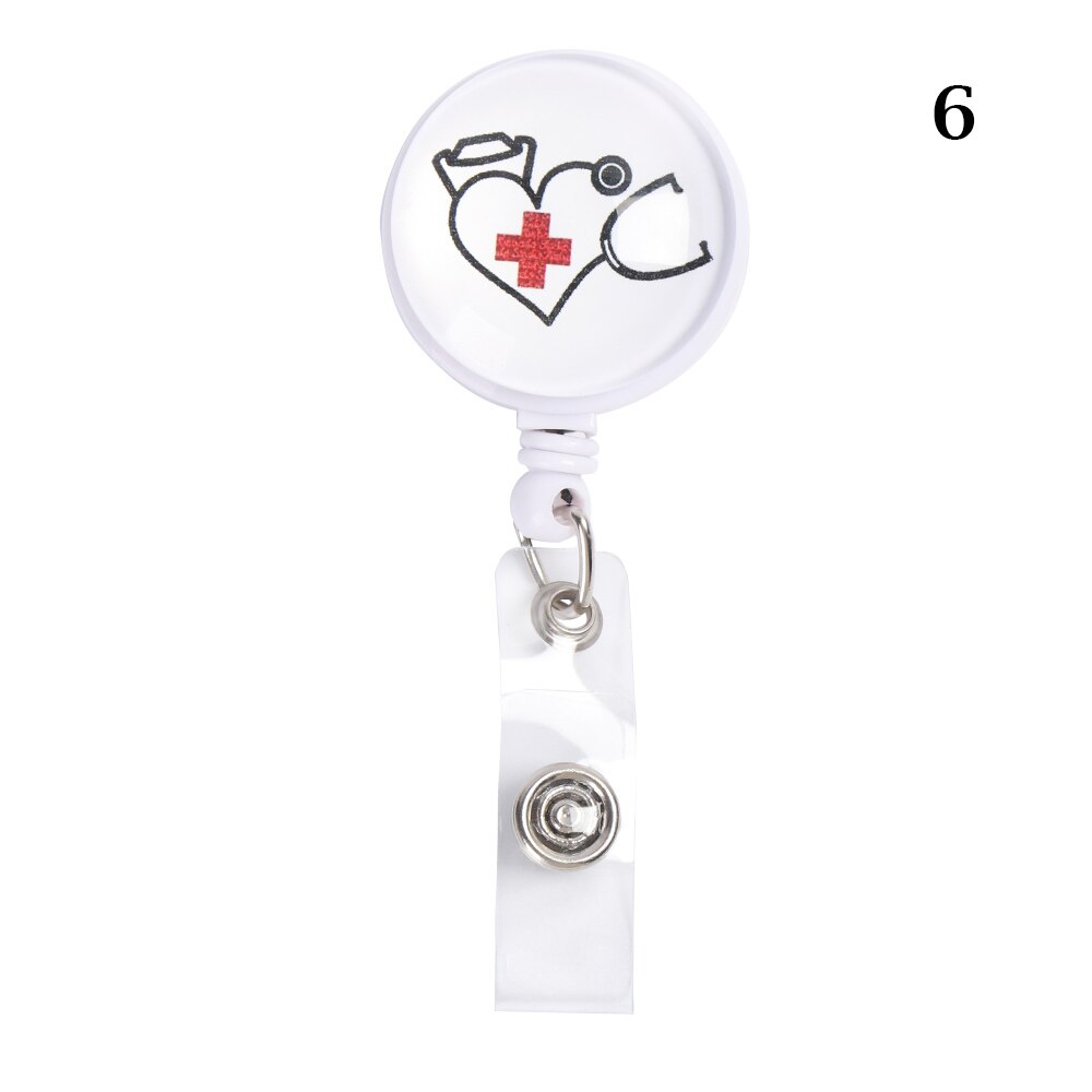 Retractable Badge Reel Nurse Display ID Name Card Badge Holder Anti-Lost Clip Key Ring: 6