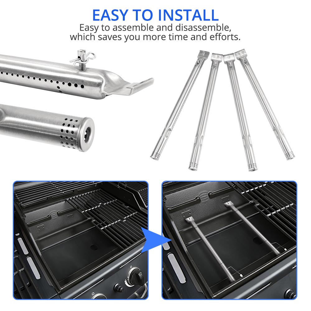 4 stk universal rustfrit stål rør rør brændere bbq grill rør brændere bbq gas grill dele udskiftning