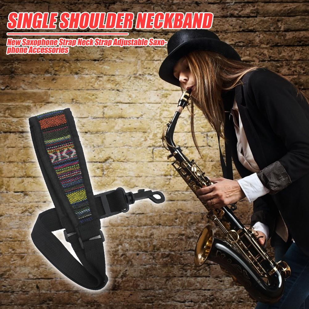 Duurzaam Saxofoon Band Delicate Textuur Tenor Saxofoon Harnas Etnische Verstelbare Musical Sax Schouder Neck Strap Riemen