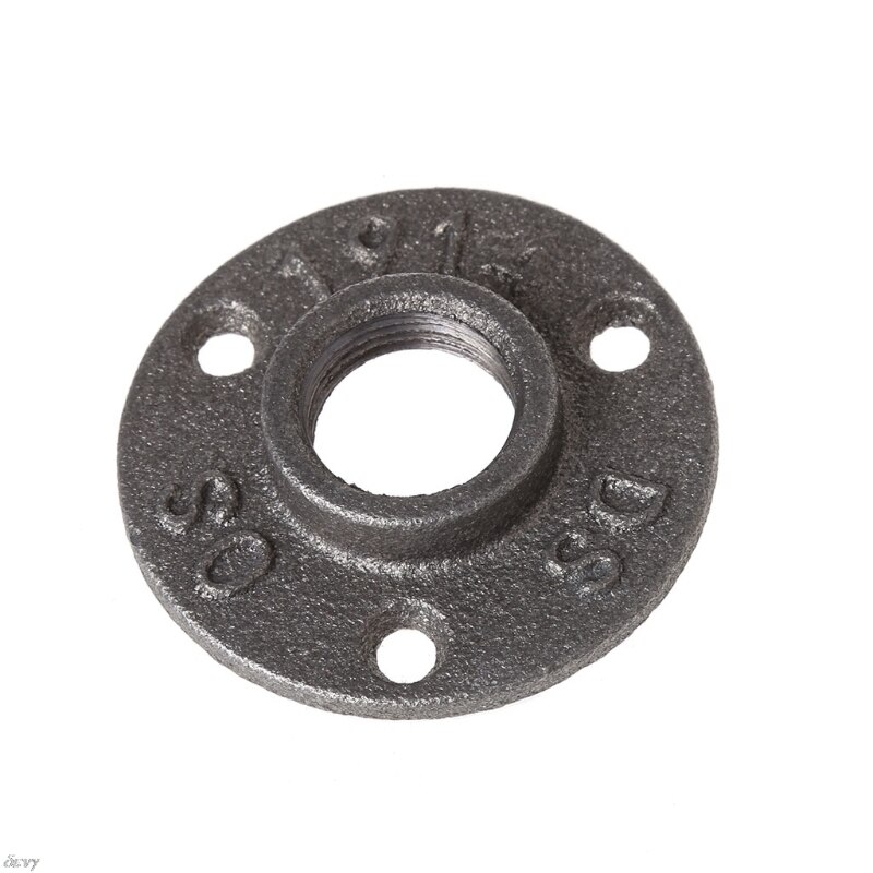1pc 3/4" 1/2" Iron Pipe Fittings Wall Mount Floor Antique DN15 DN20 Flange Hardware Tool Cast Iron Flanges