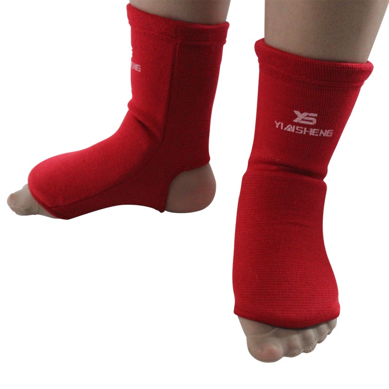 Protège-tibia en coton de karaté/Sanda/Taekwondo/Muay Thai/Leggings de boxe soutien de la cheville Protection équipement d'accolade de pied