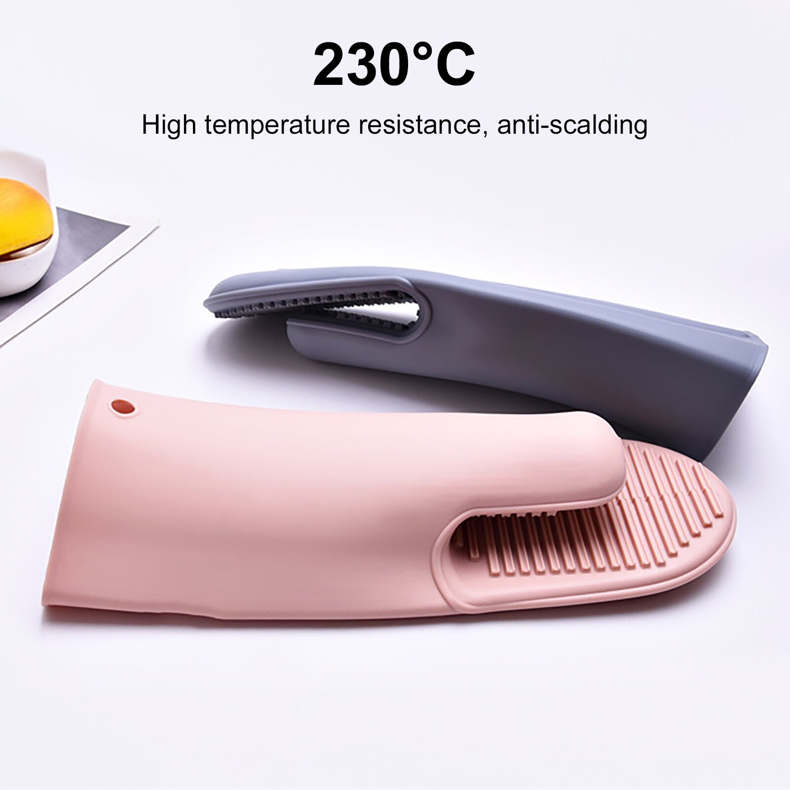 Silicone Gloves Heat Resistant Non-slip Anti-scald Oven Grilling Barbeque Mitts Cooking Baking Gloves Hand Clip