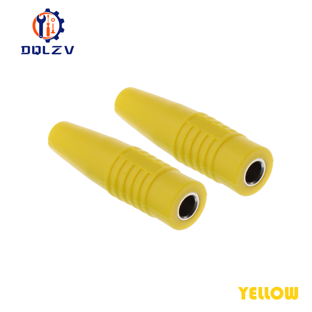 4mm bananenstecker, isolierte buchsen, lötanschluss, messing: Gelb / 10-19 stck.