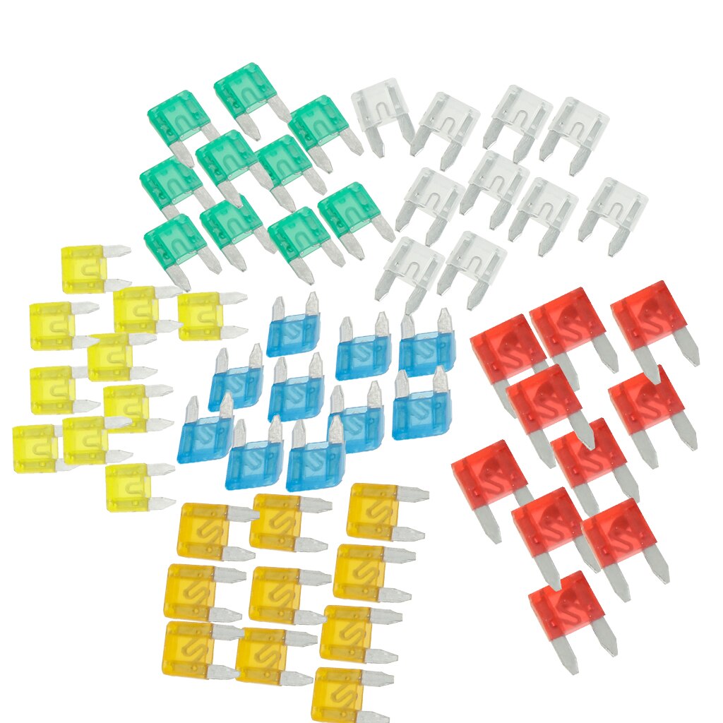 60pcs Low Profile Small Fuse Set 5/10/15/20/25/30AMP Mini Fuse Most Commonly Replaced Fuses for Cars, Trucks,SUVs