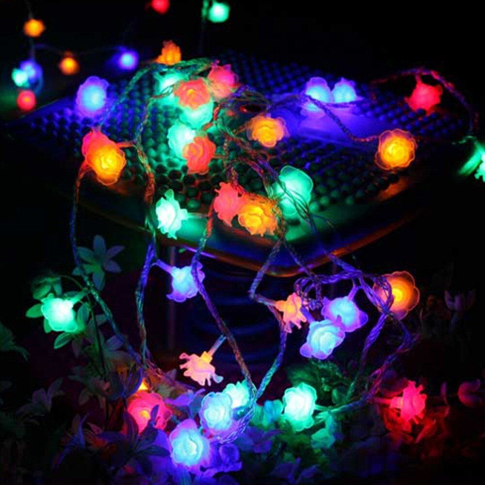20 LED Rose Flower String Luces leds decoration Fairy Lights Wedding Home Valentine's Day Event Party Garland Decor Luminaria