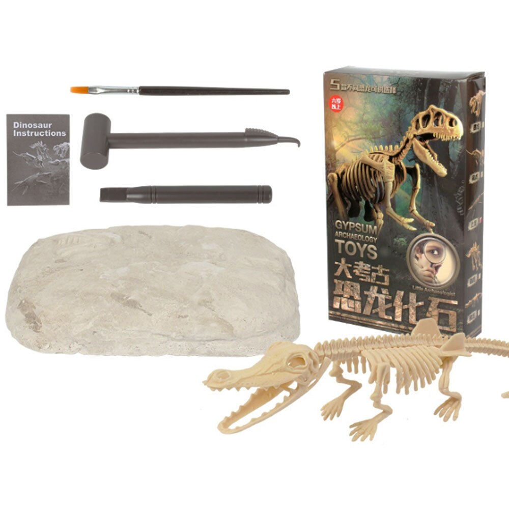 Archaeology Excavation Toys Stegosaurus Triceratops Mammoth Skeleton Models Children DIY Puzzle Games: Crocodile Dragon