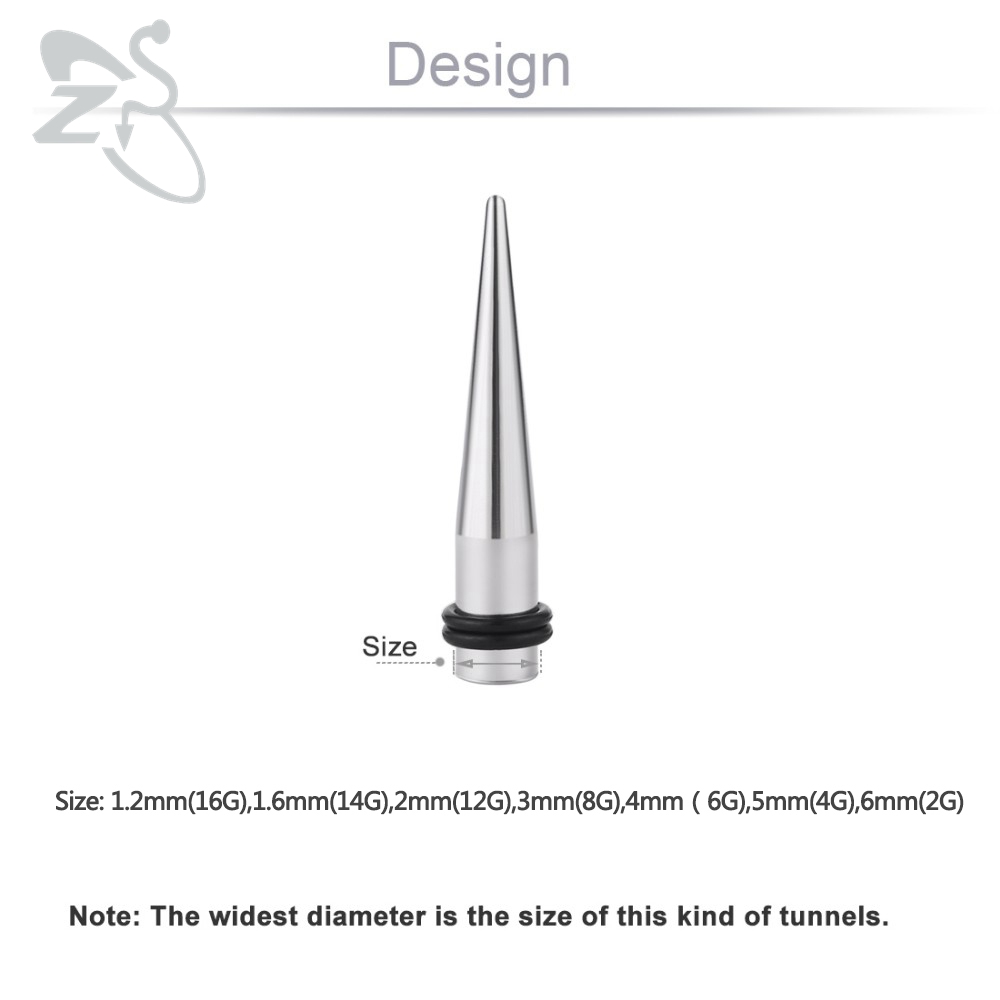 1 Pair Style Unisex Stainless Steel Flesh Tunnels Taper Plug Earrings Ear Stretching Ear Expander Gauge Body Jewelry