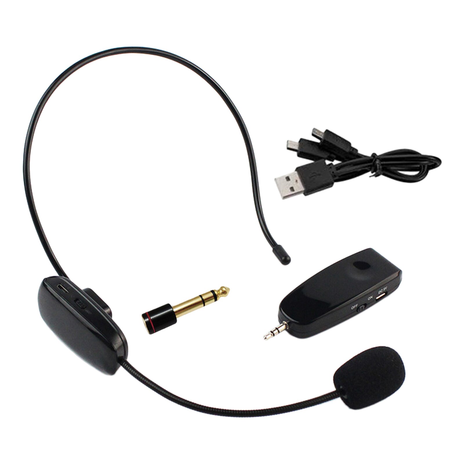 Wireless Microphone Headset, UHF Wireless Headset Mic System, 164 ft Range, with