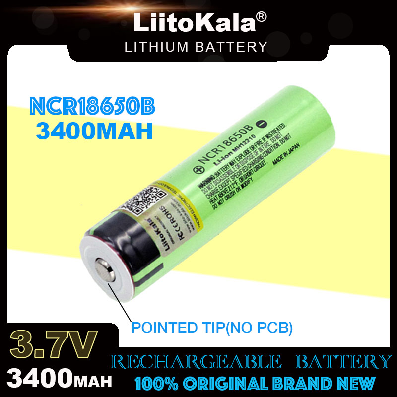 VariCore NCR18650B 3,7 V 3400 mAh 18650 Lithium-Akku mit Spitze (keine Leiterplatte) für Taschenlampenbatterien