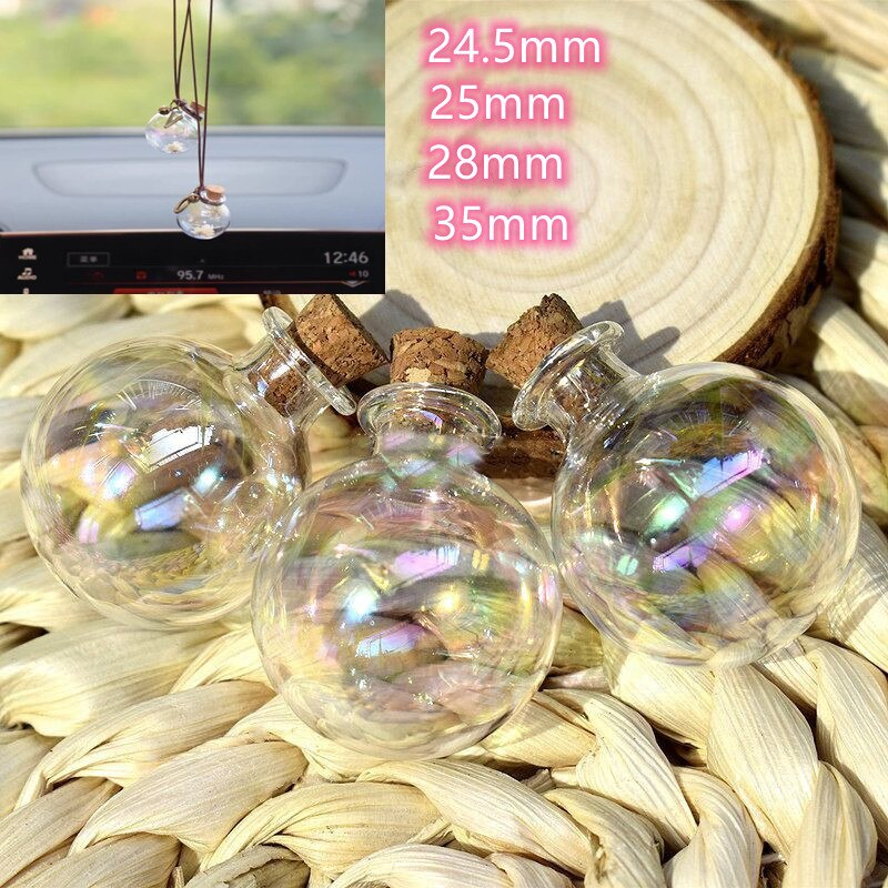 1/3pcs Rainbow Glass Round Bottle Potion Bottle Mini Cork Glass Vial Wedding DIY Mini Drift Bottle Wishing Bottle Perfume Bottle