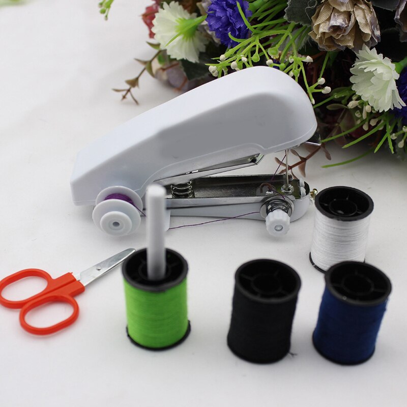Mini Handheld Sewing Machine Kit Handy Cordless Portable Sewing Machine with Sewing Yards Scissors for Stitch Sewing UD8