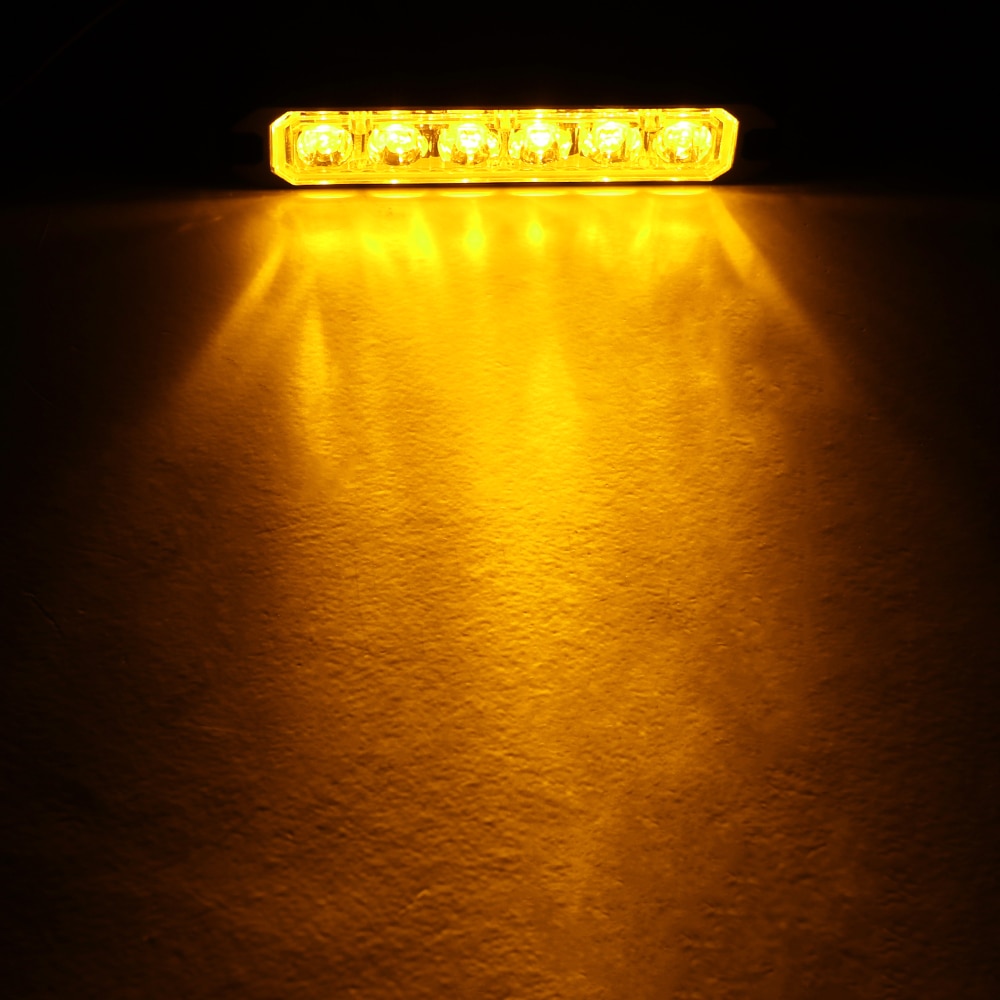 Bogrand signal side led gitter lighthead strobe 12v-24v vandtætte advarselslys 18w synkrone blinkende lys bjælke til lastbiler