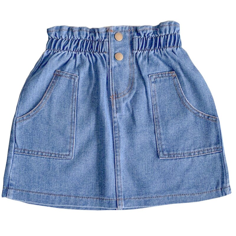 Kids Jean Skirts High Waist Girls Denim Skirt Casual School Uniform Mini Skirt Summer Children Clothing Baby Girl Skirt
