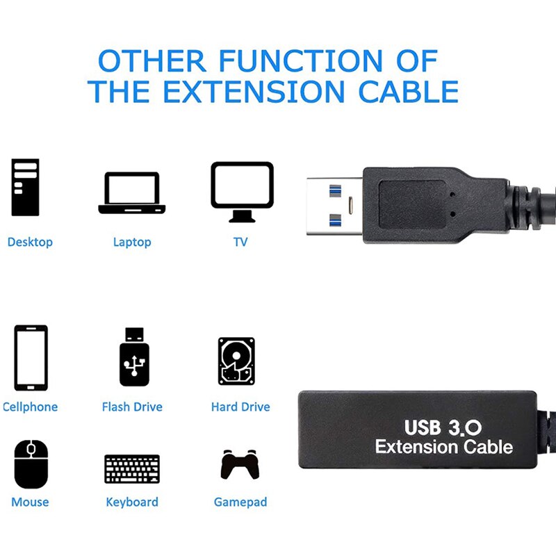 USB Data Cable - 8m/26ft - for Oculus Quest Link, Steam VR - Standard USB