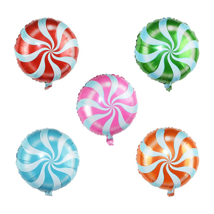 Farverige slikfolieballoner 18 tommer runde slikkepind aluminiumskugler bryllupsfødselsdag baby fest dekoration