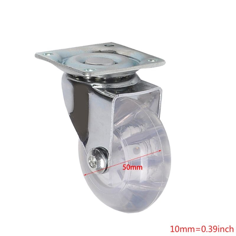 Ruedecilla de PU transparente Mute Universal muebles de alta resistencia para ruedas de silla de oficina giratoria de coche para niños