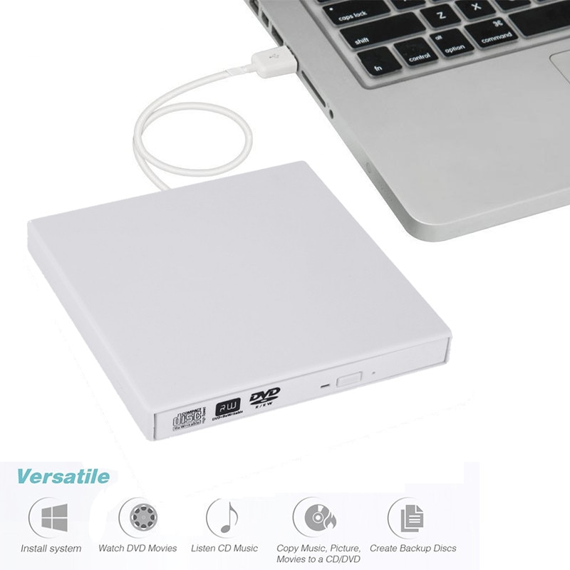 Kuwfi Usb 2.0 Externe Dvd Optische Drive Cd/DVD-RW Brander Cd/Dvd-Rom Speler Reader Writer Portatil voor Windows Pc