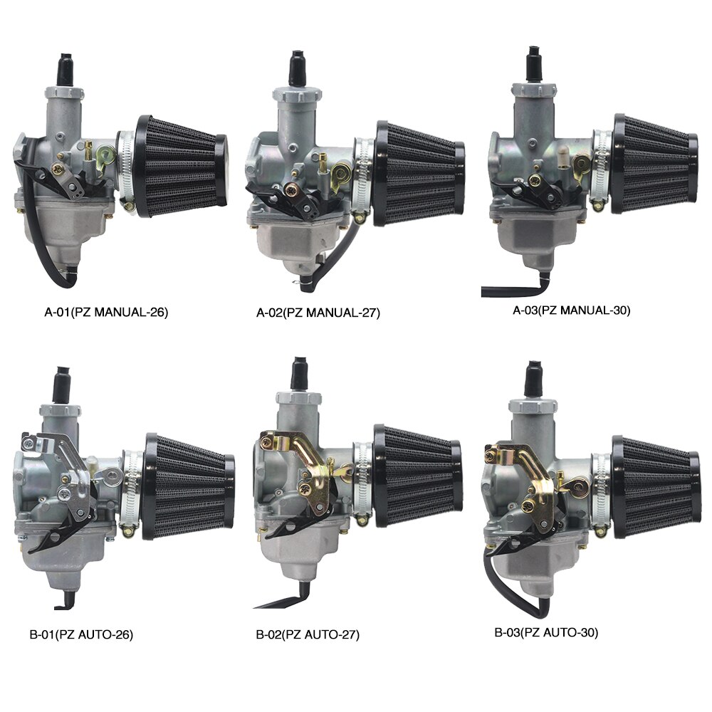 ZSDTRP PZ26 PZ27 PZ30 Carburetor Air Filter Auto/Hand Choke Lever for GY6 XR100R XR100 CRF100F XL100S Carb ATV Dirt Bike Go Kart