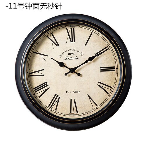 Grande montre murale Vintage américaine Horloge murale en métal salon silencieux rétro Shabby Chic horloges Horloge murale idées: Style 2 / 12 pouces