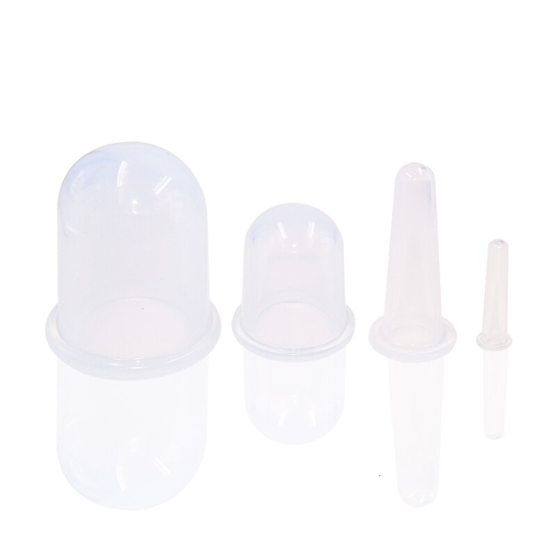 4 st koppar silikon vakuum sugburk anti celluliter för kroppsmassage hälsovård ansikts sugkoppar kit body helper: Vit