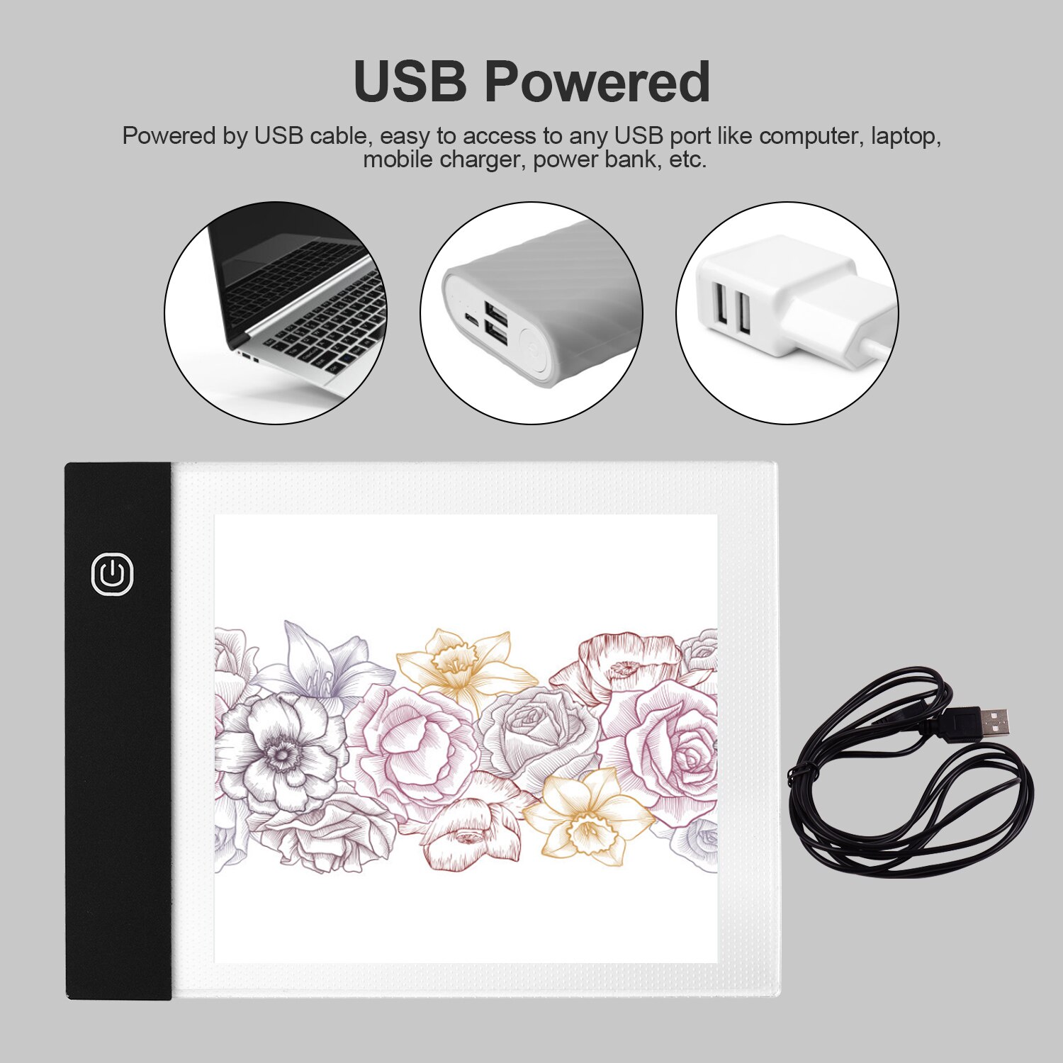 Portable Flip Book Kit Light Pad Tablet LED Light Box 3 Level Brightness Control 300 Sheets Flipbook Paper with Binding Screws