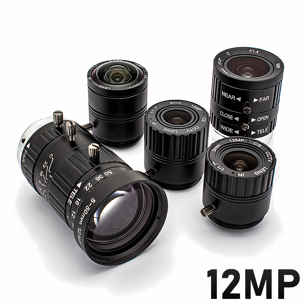 WGWK 4K 12MP CS Mount CCTV Lens 1/1.8" Format Manual Iris 5-50mm Industrial Zoom Lens For Machine Vision Surveillance IP Camera