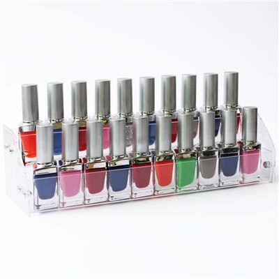 Transparent organizer opbevaring makeup 2-3-4-5-6-7 lag negle rack polish udstilling kosmetik hylde organizer hjem opbevaring: 2 lag