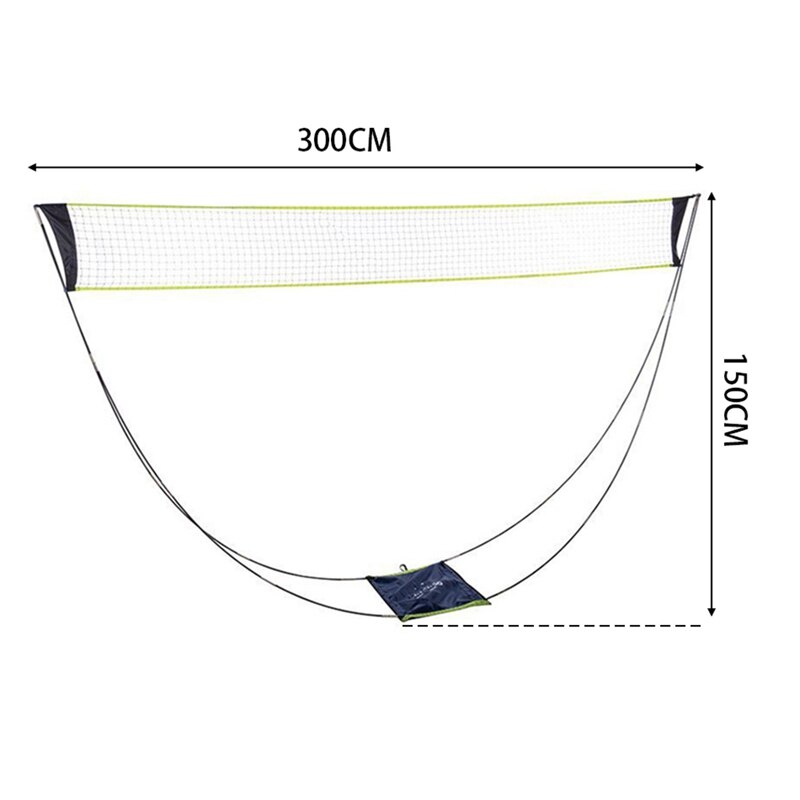 3m Tragbare Badminton Netz Rahmen Unterstützung Tennis Volleyball-Ausbildung Platz Gittergewebe Tennis Netz Platz Netzwerk Badminton Zubehör
