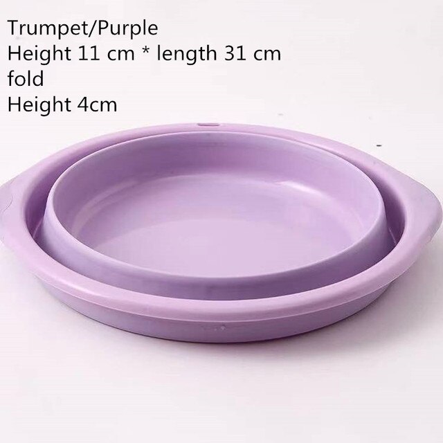 Travel portable folding basin household multi-purpose washbasin can be hung kitchen sink folding washbasin: purple small