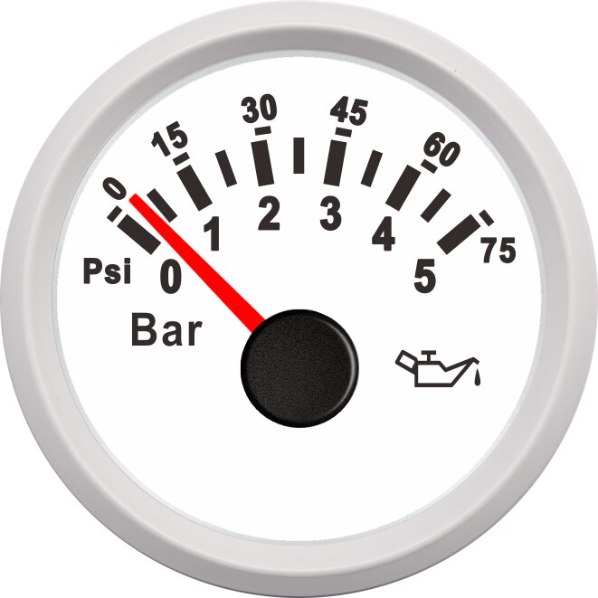 Manomètre universel de pression d'huile, 52mm 12V 24V, capteur de pression d'huile de moteur de voiture et de bateau, 0-5 Bar/0-10 Bar, M10: WW 0-5 Bar