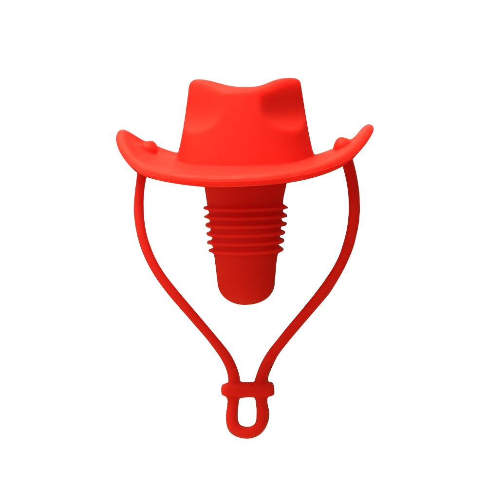 Cowboy Hat Shape Wine Bottle Stopper Reusable Leak Proof Silicone Champagne Bottle Stopper Wine Bottle Cap for Bar: army green