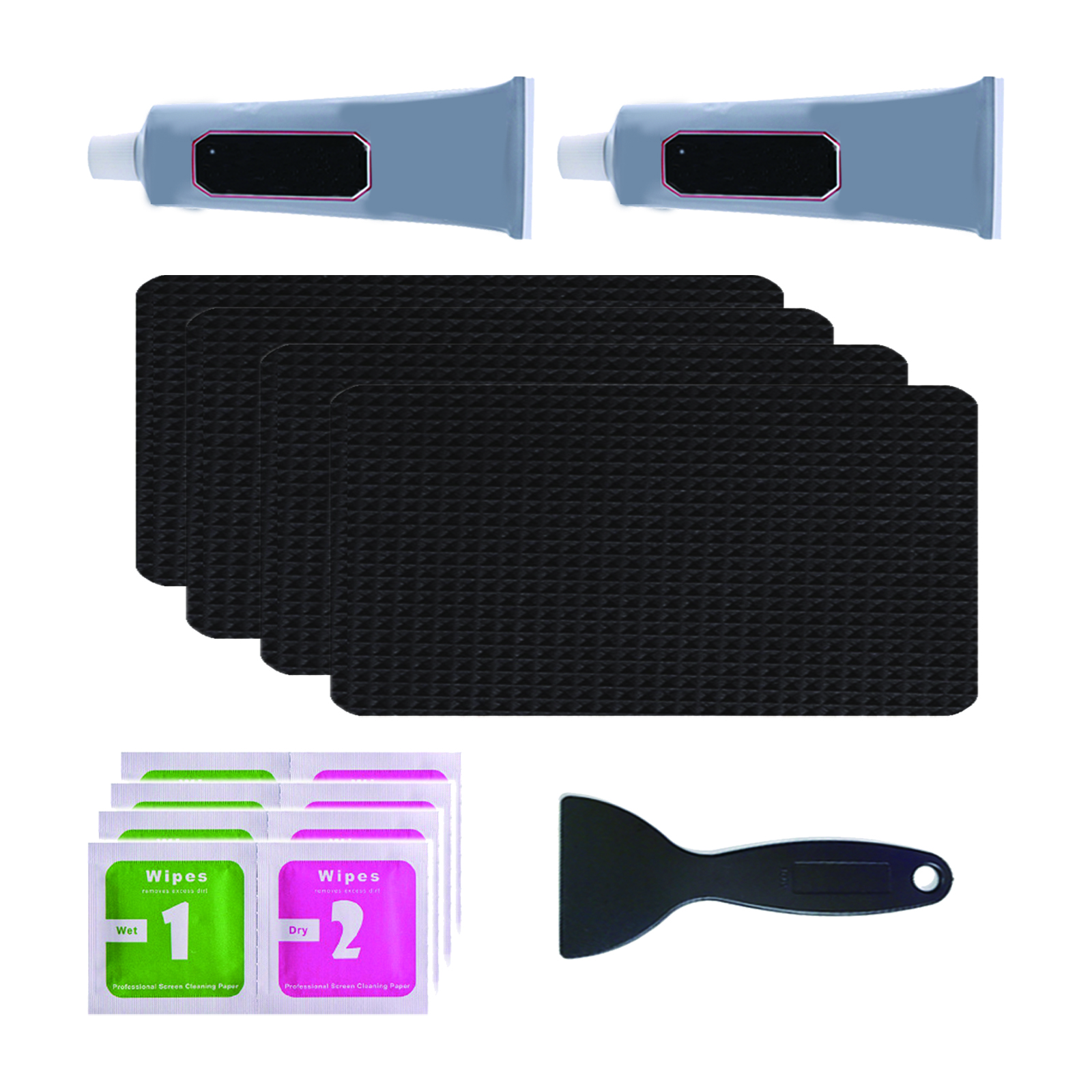 Trampoline Repair Kit with Glue Fixing Parts Trampoline Mat Tear Accessories Replacement Rectangular Repair Patches 16cmx24cm