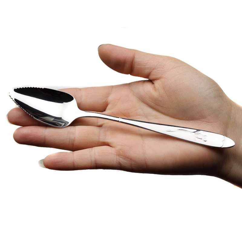 17Cm Lange Griff Edelstahl Löffel Obst Grapefruit Löffel Spiegel Polieren Nachtisch Kaffee Rühren Löffel Tee Löffel Für Kind