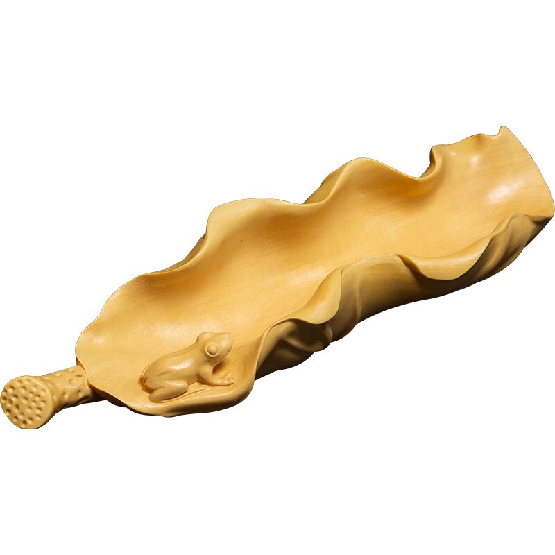 Cucharadita de boj Natural 3D de rana para té, cuchara de tallado de madera hecha a mano, artesanía, decoración Zen, accesorios, herramientas
