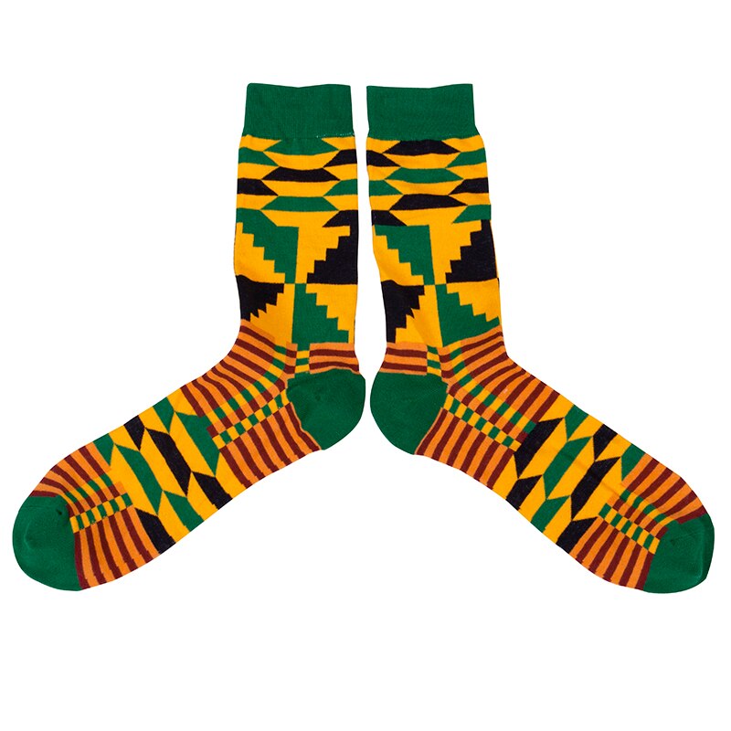 3 Pairs For Socks African Print Striped Lattice Colorful Soft Socks Leisure Skateboard Socks Funny Multicolor