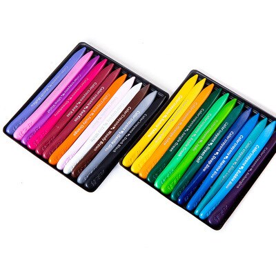 Lápices de colores no tóxicos para dibujar con los dedos, suministros de arte educativos para niños, material de papelería para estudiantes, fácil de borrar, 24 colores, novedad