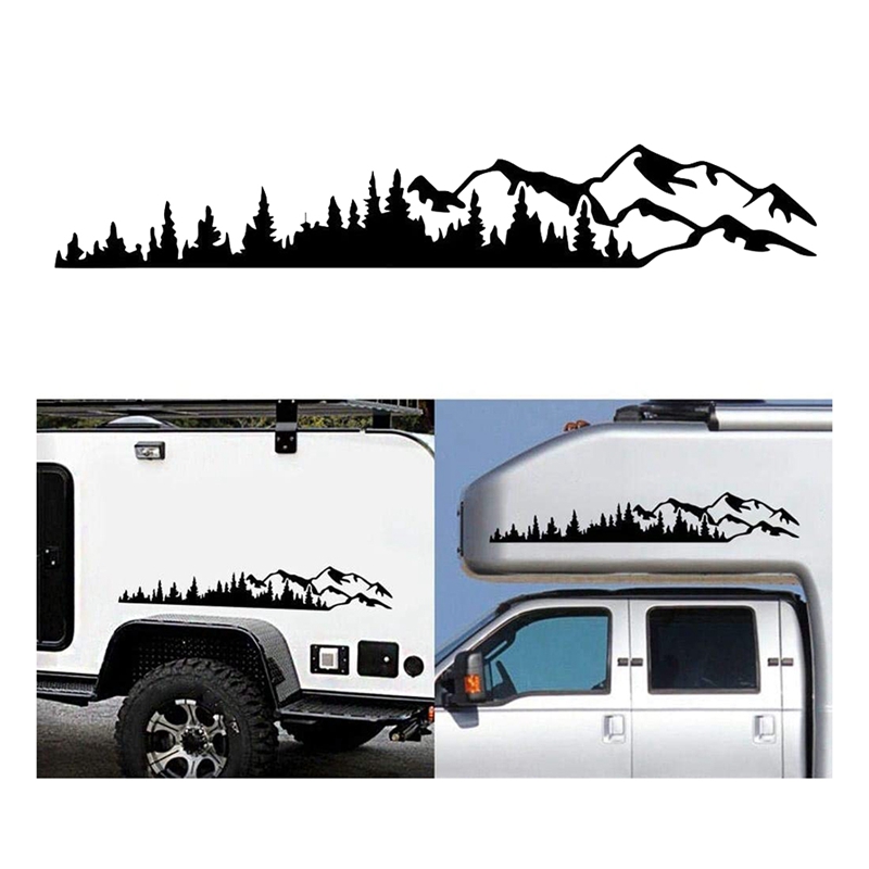 -RV Motorhome Side Body Window Bumper Sticker Large Mountain Tree Decal Sticker Decoration for Car RV Truck