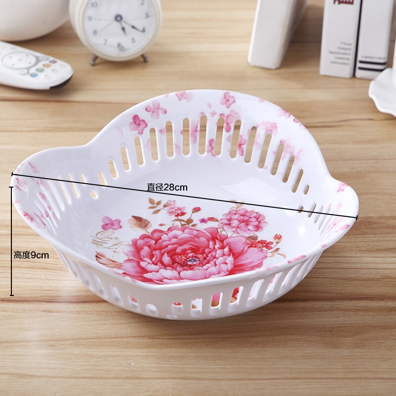 European Style Snack Plate Kitchen Product Tools Gadgets Multifunction Fruit Dish Eco-Friendly: China rose  L