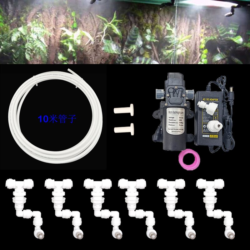 Aspersor de niebla para Reptiles tanque de selva tropical ajustable, sistema de refrigeración para mascotas acuáticas, para acuarios y Reptiles, 360