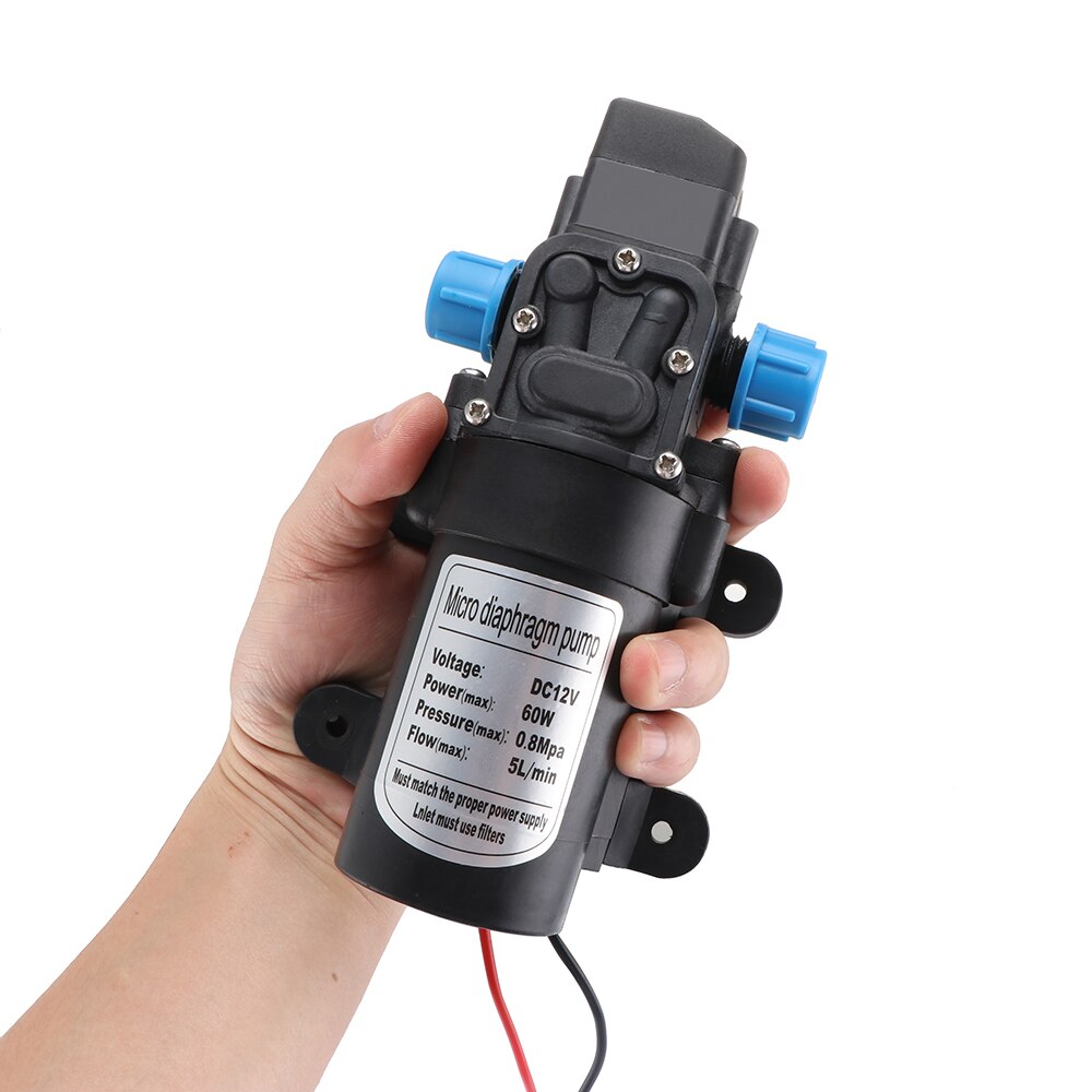 Pompe à eau à diaphragme automatique 60W DC 12V | Haute pression, pompe à eau à amortissement automatique 115 PSI, purificateur d'eau, pressurisateur, caravane bateau