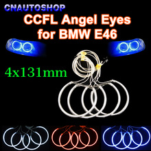 Hippcron 4X131 Mm Ccfl Angel Eyes Koplamp Halo Rings Kit Decoratie Hoofd Lamp Kleur Blauw Rood Wit Voor bmw E46 E39 E38 E36