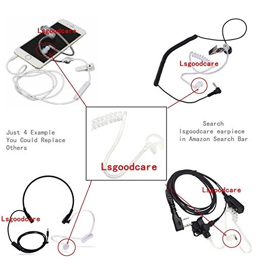 6pcs silicone earloop earmolds orelha molde para fones de ouvido tubo de ar acústico, fone de ouvido rádio em dois sentidos, walkie talkie fone de ouvido claro