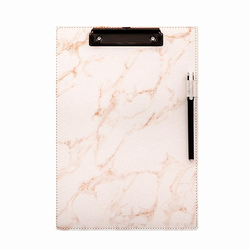 Marble A4 Size Clipboard File Folder Stationery Board Hard Board Writing Plate Clip Report Office Supplies for Office School: Brown