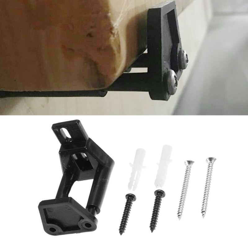 Pasador de guía de suelo negro para puerta de Granero deslizante con tornillos