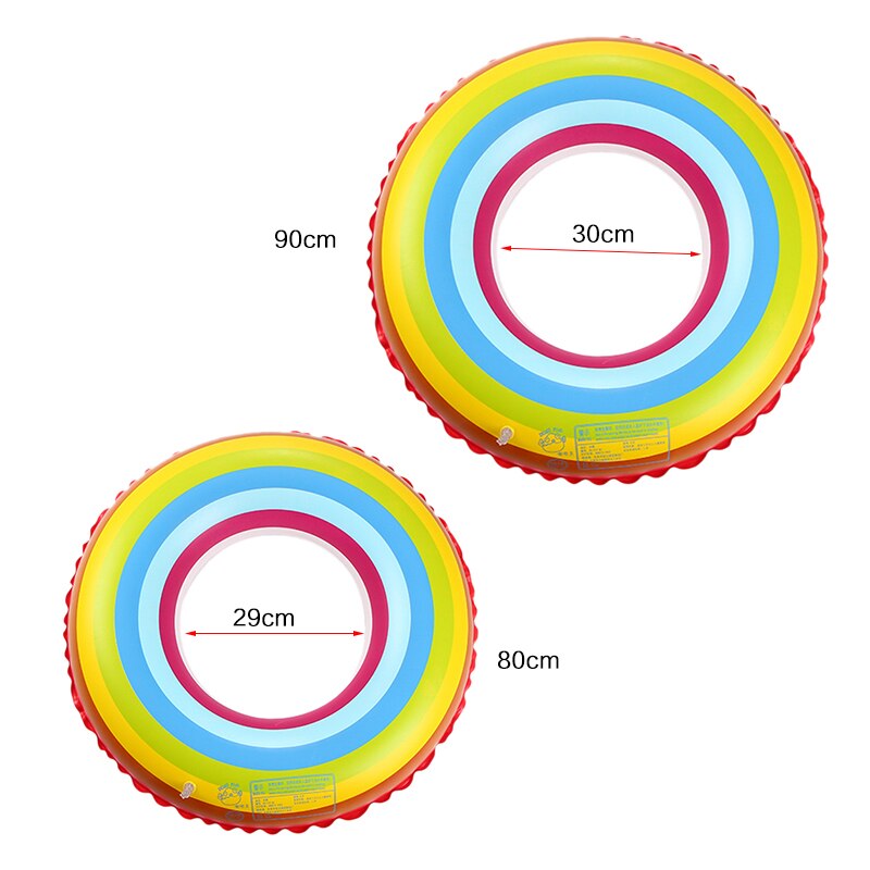 Brand Children Swim Ring Outdoor Adult Thickening Inflatable Rainbow Swimming Ring Swimming Protection Ring !