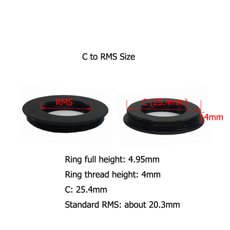 C-RMS Microscoop Objectief Ring RMS-C Rms Draad Naar C Mount Adapter Ring Voor Microscoop Lens Camera M20 M25: 1PC C to RMS