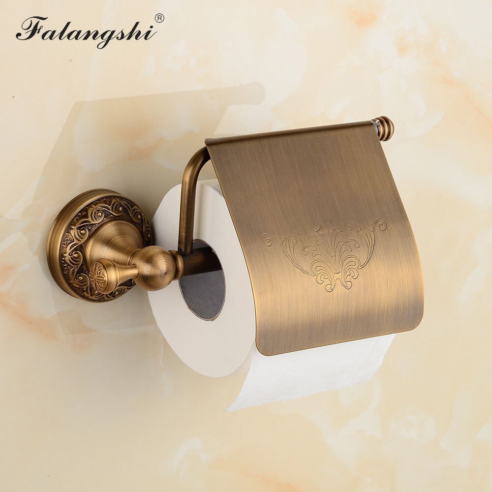 Copper Brass Bathroom Hardware Set Toothbrush Holder Toilet Paper Holder Towel Bar Soap Dish Sanitary Wares for Bathroom WB8802: Toilet Paper Holder