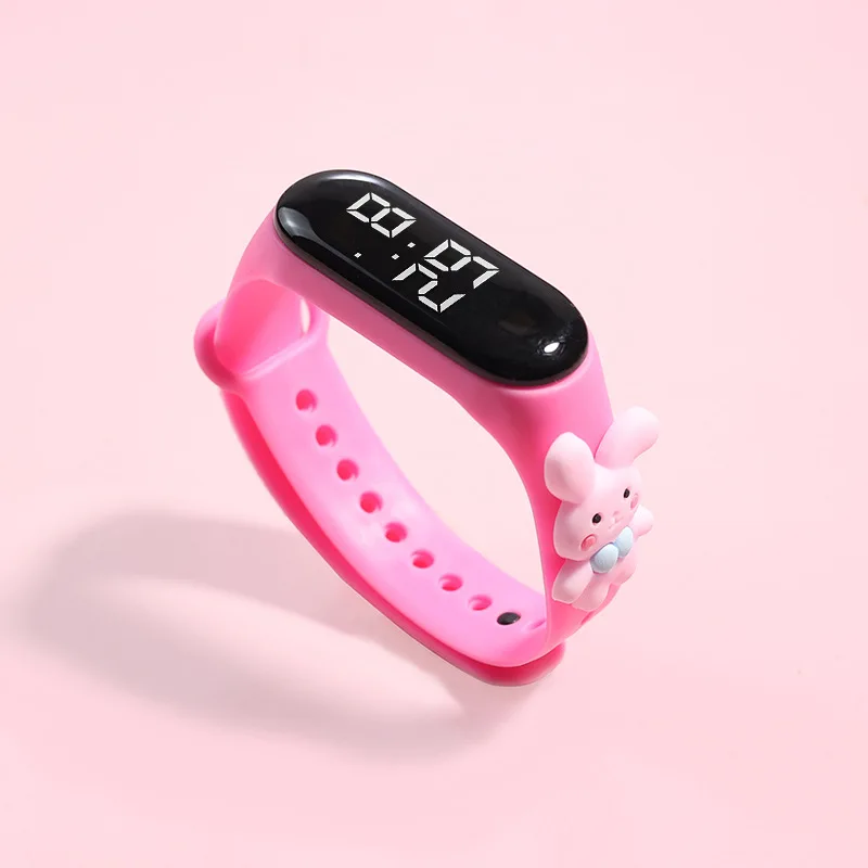 Reloj Digital de para niños, relojes deportivos de silicona, relojes electrónicos para niñas, reloj de pulsera Led de dibujos animados para niños: Azul oscuro
